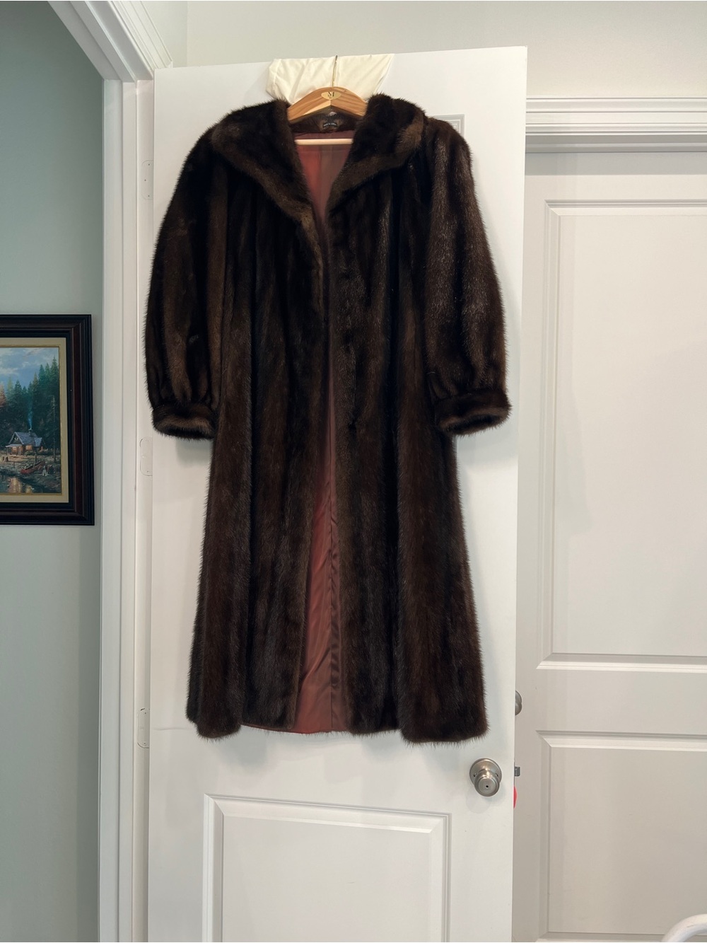 Classic Women's Dark Brown Fur Coat – Luxurious Full-Length Outerwear
